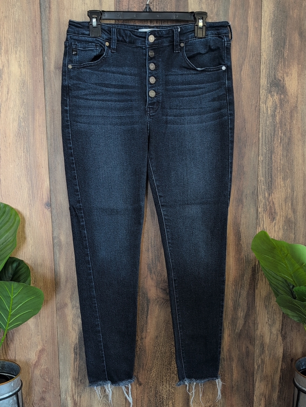 KanCan High Rise Distressed Ankle Fray Hem Crop Skinny Jeans 13/30    F303